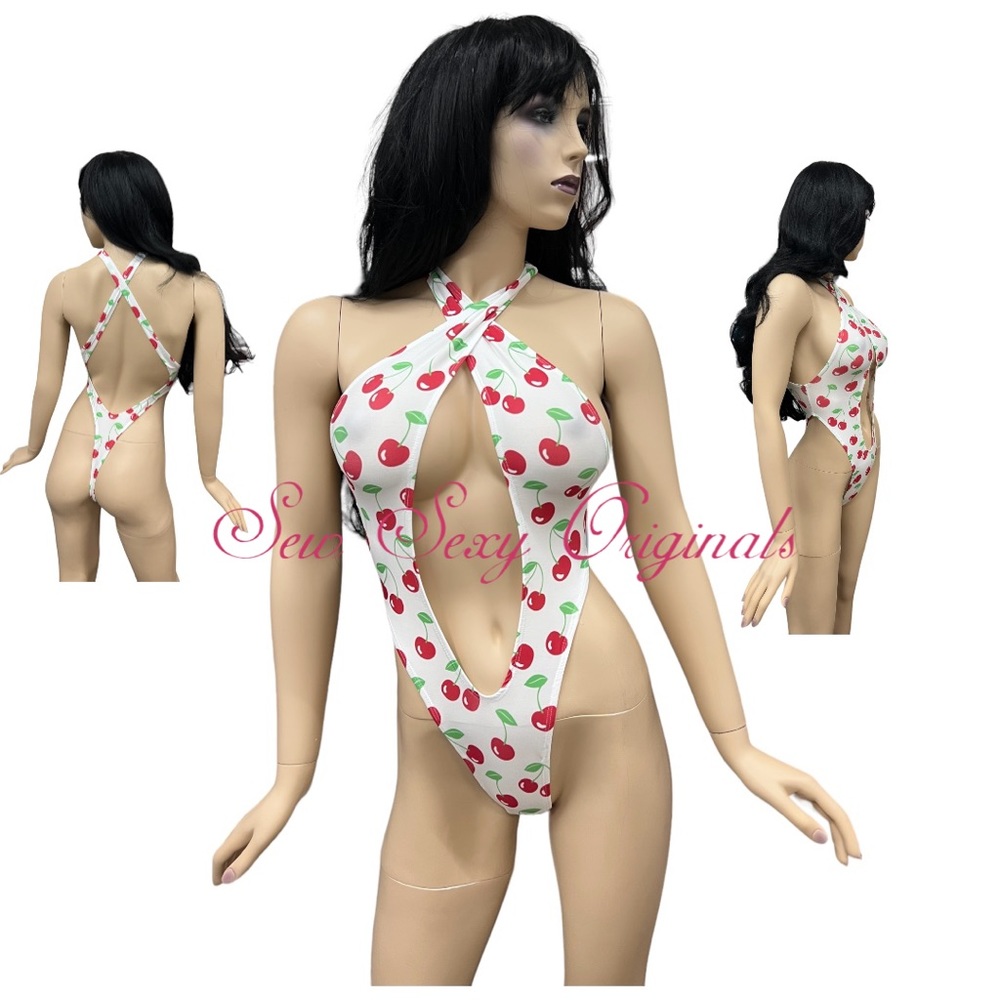 New! Figure 8 One Piece Thong Bodysuit Exotic Dancewear Stripper Wear Rave XS-XL